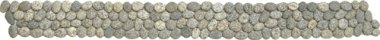 Pebble Speckled Rectified Matte Interlocking Border 4" x 12" - Grey