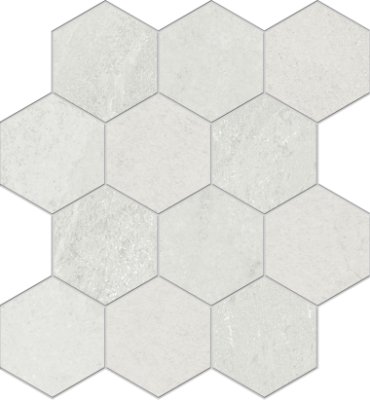 Nuances Hexagon Mosaic Tile 12" x 13" - White