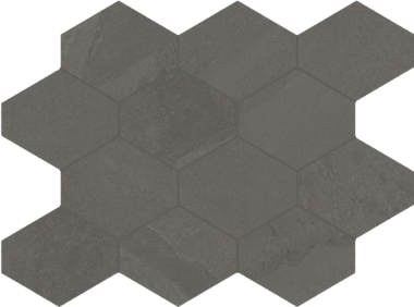 Brazilian Slate (Porcelain Tile) 3" Hexagonal tile 10" x 13" - Elephant Grey