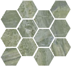 Paradiso Maxi 4" Hex Mosaic Tile 12" x 13.5" - Green Polished