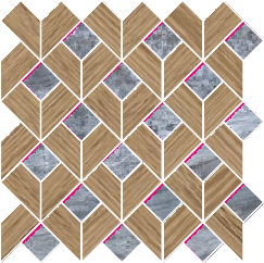 Paradiso Flip Mosaic Tile 11.5" x 11.5" - Navy Polished