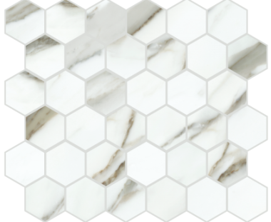 Calacatta Borghinin Next Hexagon Marble Look Tile 12" x 12.5" - Borghini