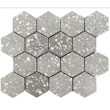 Esagono Hexagon Mosaic Tile 10.25" x 11.85" - Esagono Grey