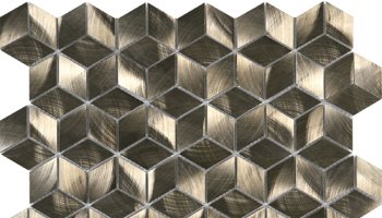 Aluminum Diamond Cube Mosaic Tile 12.6