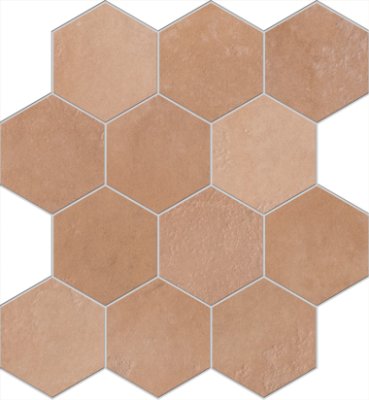 Home Hexagon Mosaic Tile 12" x 13" - Amberpeach