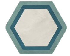 Terra Art Hexagon Tile 8.5" x 10" - Cornice Oceano