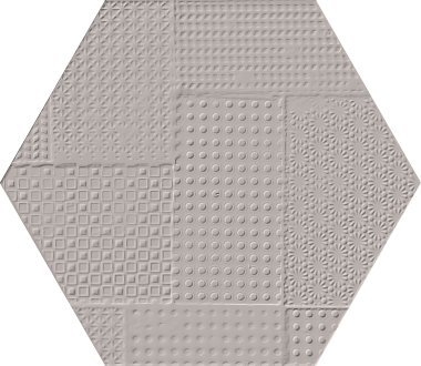 Sixty Hexagon Timbro Tile 8" x 7" - Cenere