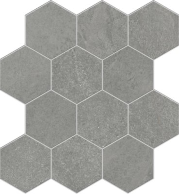 Nuances Hexagon Mosaic Tile 12" x 13" - Grey