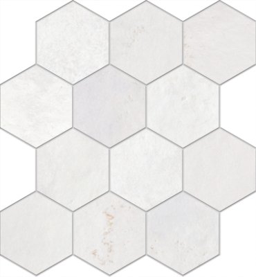 Home Hexagon Mosaic Tile 12" x 13" - Whitepastel