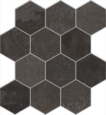 Home Hexagon Mosaic Tile 12" x 13" - Darkpeat