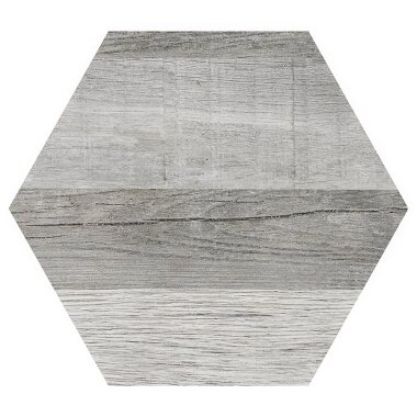 Barnard Hexagon Wood Look Porcelain Tile 8" x 9" - Silver