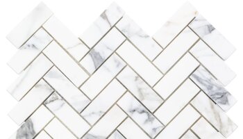 Calacatta Herringbone Marble Look Tile 11.87