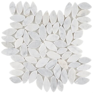 Pebblestone Flower Tile 11.81" x 11.81" - Carrara Flower