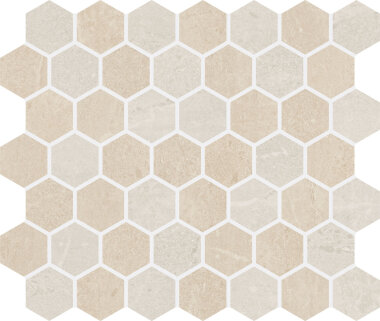 Liverpool Hexagon Mosaic Tile 12" x 10" - Beige Blend