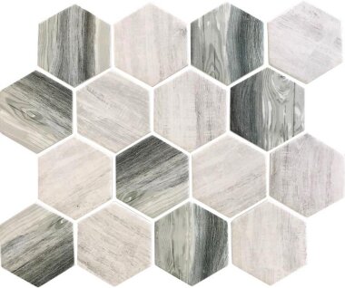 Nantucket Madaket Hex 10.2" x 11.7" - Gray, Beige