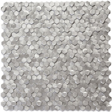 Escalia Mosaic Tile 12" x 12" - Brushed Silver