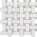 Eon Marble Look Tile Twist Mosaic 1.5" x 2.5" - Carrara