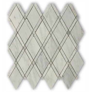 Majestic Marble Look Tile 11" x 12" - White Carrara