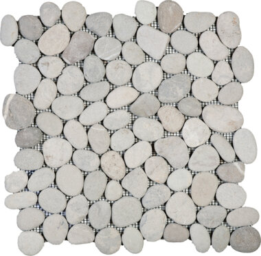 Pebble Rectified Matte Interlocking 12" x 12" - Mix Grey/Beige