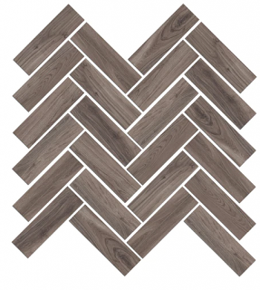 Mood Wood Herringbone Mosaic Porcelain Tile 12" x 15" - Nut