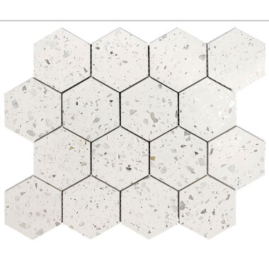 Esagono Hexagon Mosaic Tile 10.25" x 11.85" - Esagono White