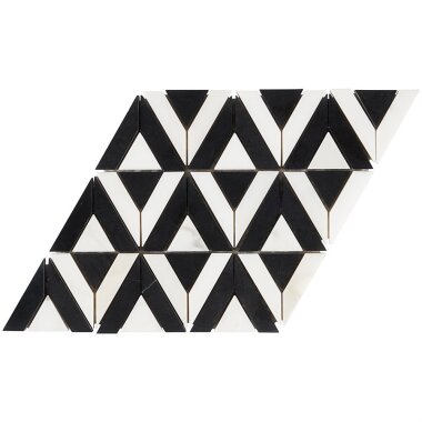 Avant Garde Triangle Marble Look Tile 6.81" x 7.83" - Calacatta/Black Jade