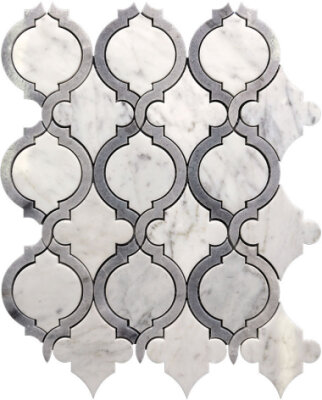 Waterjet Trellis 3 11" x 14" - White, Gray