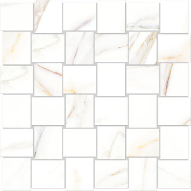 Cava Intreccio Mosaic Marble Look Tile 11.8" x 11.8" - Bianco Satin