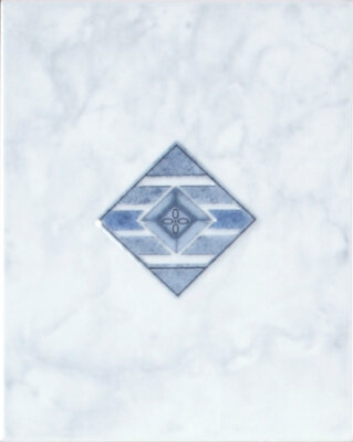 New Albion Wall Insert Marble Look Tile 8" x 10" - Blue