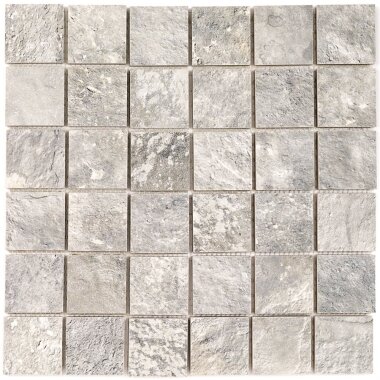 NuSlate Mosaic Tile 11.81" x 11.81" - Silver