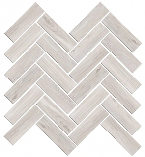 Mood Wood Herringbone Mosaic Porcelain Tile 12" x 15" - White