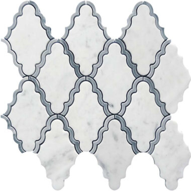 Waterjet Trellis 23 9.8" x 10.2" - White, Gray