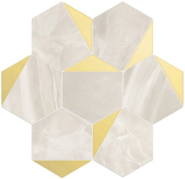 Esagona Marble Look Tile 11.8" x 11.1" - Ambra