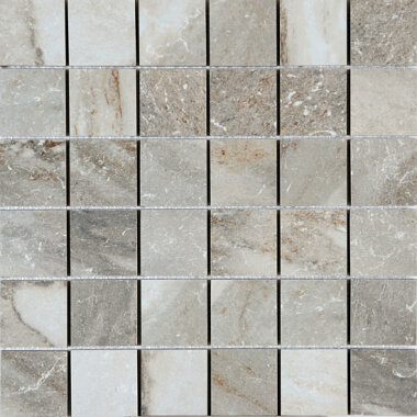 Castle Mosaic Marble Look Tile 12" x 12" - Grey