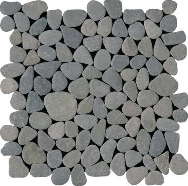 Pebble Rectified Matte Interlocking 12" x 12" - Grey