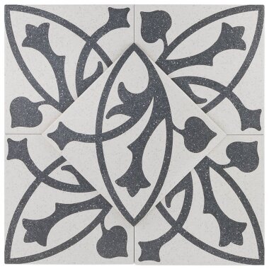 Novel Decor Tile 9" x 9" - Erte White