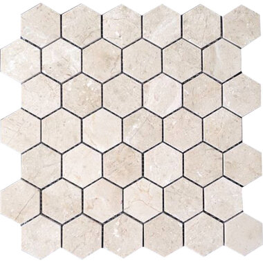 Valencia Hex Polished 2" x 2" - Beige