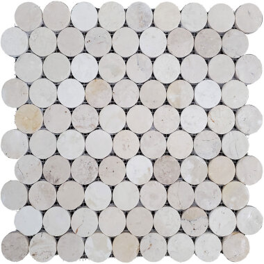 Rupia Rounds Mosaic Tile 12" x 12" - Krim