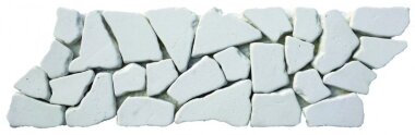 Reconstituted Stone Tile Mosaic Interlocking Border 4" x 12" - Paladiana White