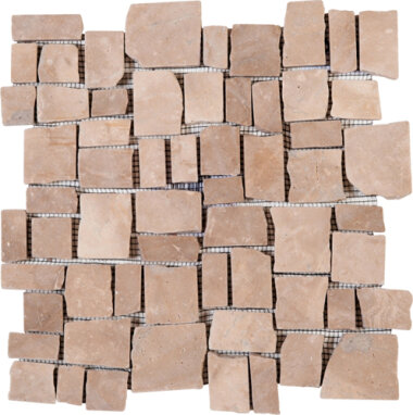 Marble Stone Tile Cubic Opus Mosaic Interlocking 12" x 12" - Cappuccino