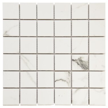 Lithe Mosaic Marble Look Tile 11.81" x 11.84" - Statuario Venato