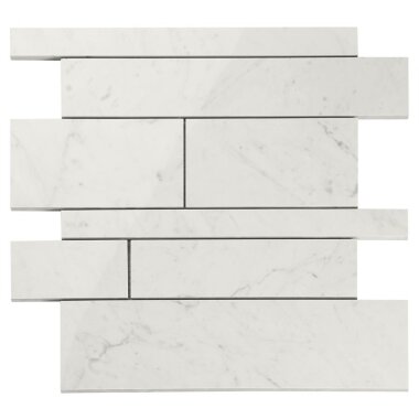 Lithe Railroad Mosaic Marble Look Tile 11.41" x 11.69" - Carrara Giola