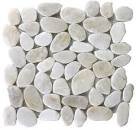 Reconstituted Pebble Sliced Mosaic Tile 12" x 12" - White