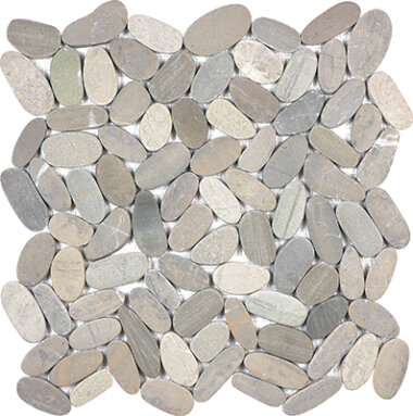 Spa Pebbles Flat Mosaic 12" x 12" - Vitality Mica