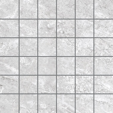 Nepal 2" x 2" Mosaic Marble Look Tile 12" x 12" - Grey