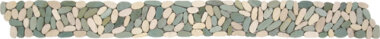 Pebble Sliced Matte Interlocking Border 4" x 12" - Mix White/Green