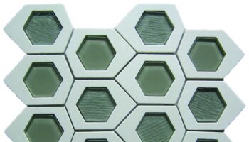 Marble Stone Glass Mix Tile Hexagon Mosaic 12