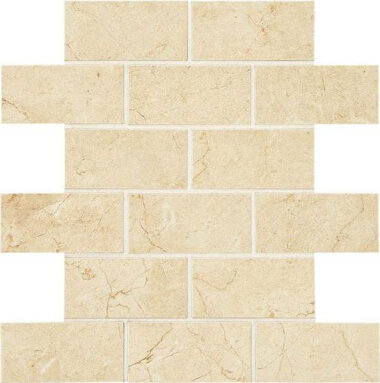 Mirasol Marble Look Tile Brick Joint Mosaic 2" x 4" - Crema Laila