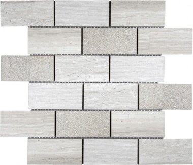 Stone Marble Look Tile Brick Limestone Multi Finish 11.7" x 11.7" - Grey