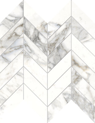 Symphony Chevron Mosaic Tile 12" x 12" - Moon